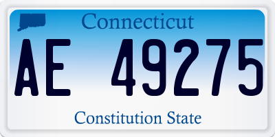 CT license plate AE49275