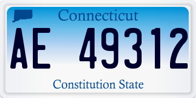 CT license plate AE49312