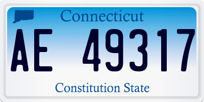 CT license plate AE49317