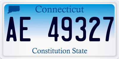 CT license plate AE49327