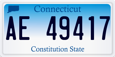 CT license plate AE49417