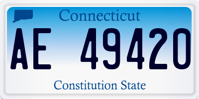 CT license plate AE49420