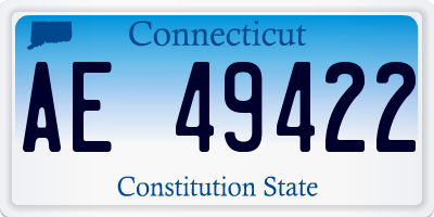 CT license plate AE49422