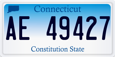 CT license plate AE49427