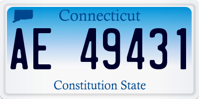 CT license plate AE49431