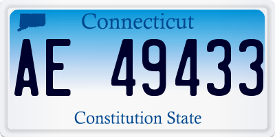 CT license plate AE49433