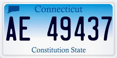 CT license plate AE49437