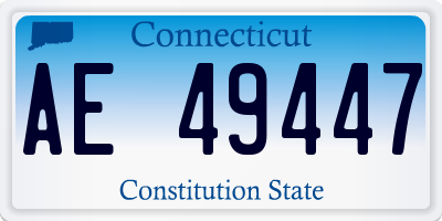 CT license plate AE49447