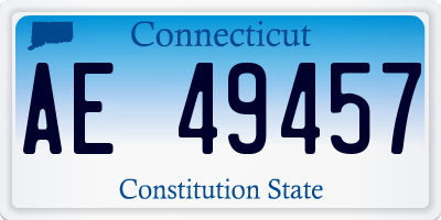 CT license plate AE49457