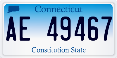 CT license plate AE49467