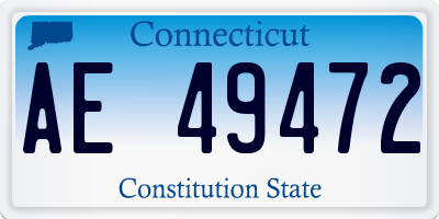 CT license plate AE49472