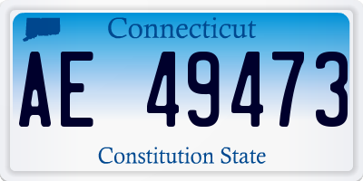 CT license plate AE49473