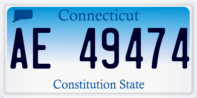 CT license plate AE49474