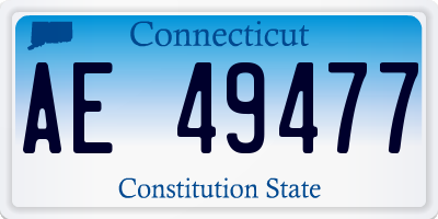 CT license plate AE49477