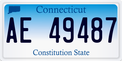CT license plate AE49487