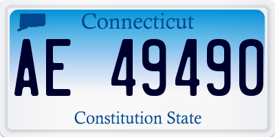CT license plate AE49490