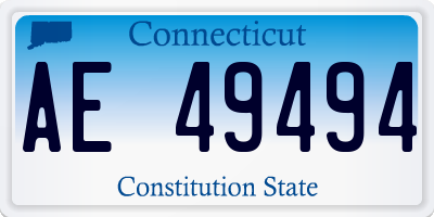 CT license plate AE49494