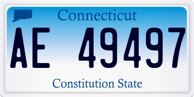 CT license plate AE49497