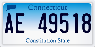 CT license plate AE49518