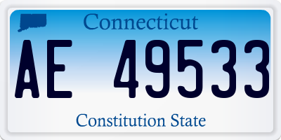CT license plate AE49533