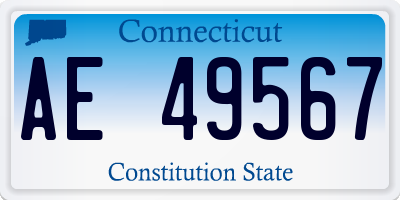 CT license plate AE49567