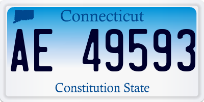 CT license plate AE49593