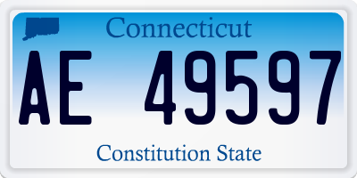 CT license plate AE49597