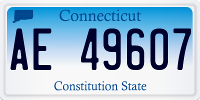 CT license plate AE49607