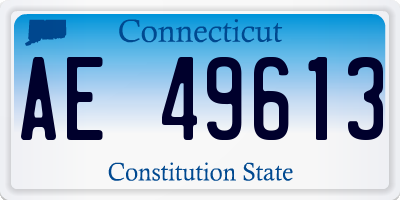 CT license plate AE49613