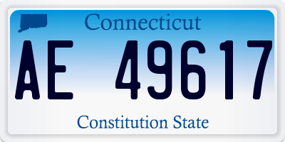 CT license plate AE49617