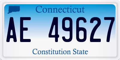 CT license plate AE49627