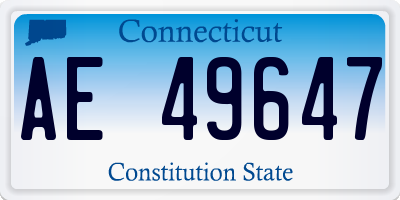 CT license plate AE49647