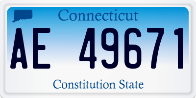 CT license plate AE49671
