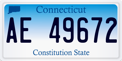 CT license plate AE49672