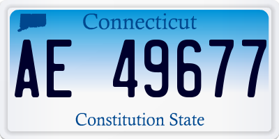CT license plate AE49677