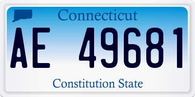 CT license plate AE49681