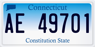 CT license plate AE49701