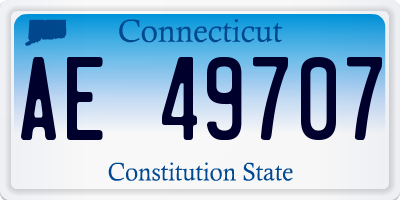 CT license plate AE49707