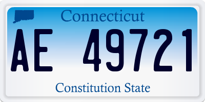 CT license plate AE49721