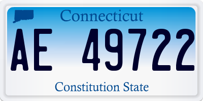 CT license plate AE49722
