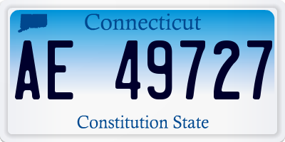 CT license plate AE49727
