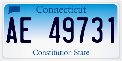 CT license plate AE49731