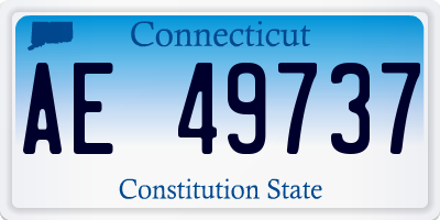 CT license plate AE49737