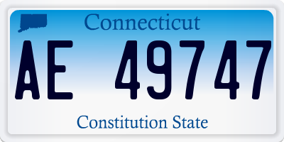 CT license plate AE49747