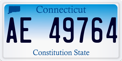 CT license plate AE49764