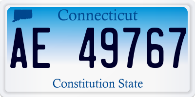 CT license plate AE49767
