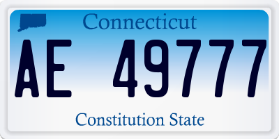 CT license plate AE49777