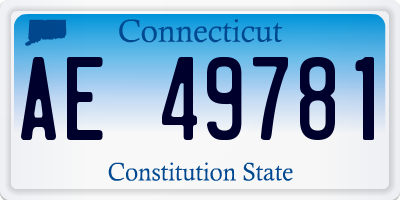 CT license plate AE49781