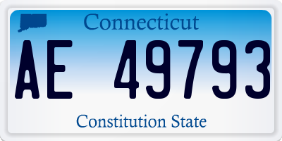 CT license plate AE49793