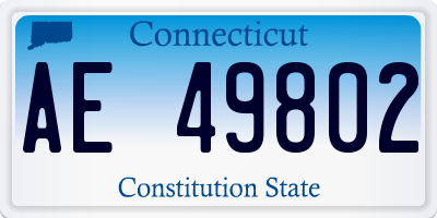 CT license plate AE49802
